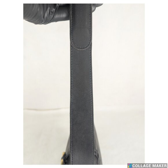 Authentic Longchamp Black Leather Crossbody Shoulder Bag Made in France - Picture 7 of 9